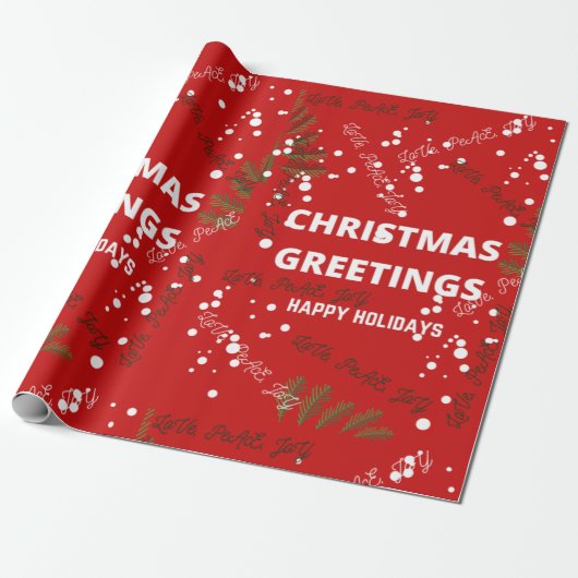 Elegant Merry Christmas Geschenkpapier (Ungerollt)