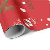 Elegant Merry Christmas Geschenkpapier (Rolleneckpunkt)