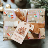 Elegant Merry Christmas Gingerbread House Geschenkanhänger