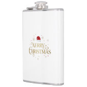 Elegant Merry Christmas Gold & Red Design Flachmann (Links)