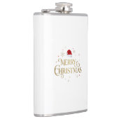 Elegant Merry Christmas Gold & Red Design Flachmann (Rechts)