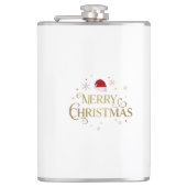 Elegant Merry Christmas Gold & Red Design Flachmann (Vorderseite)