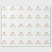 Elegant Merry Christmas Gold & Red Design Geschenkpapier (Flach)