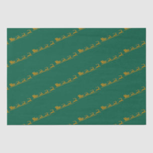 Elegant Merry Christmas Gold santa Sled Weihnachte Seidenpapier