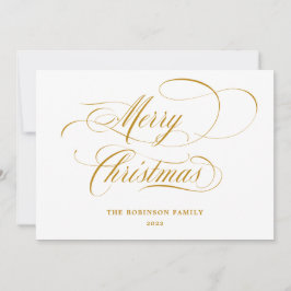 Elegant Merry Christmas Gold Script Typografie Feiertagskarte
