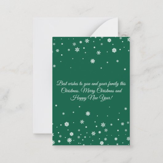 elegant merry christmas green 3 photos collage mitteilungskarte (Rückseite)