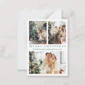 elegant merry christmas green 3 photos collage  mitteilungskarte (Vorderseite)