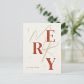 Elegant Merry Christmas Greeting Card Postkarte (Stehend Vorderseite)