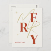 Elegant Merry Christmas Greeting Card Postkarte (Vorne/Hinten)
