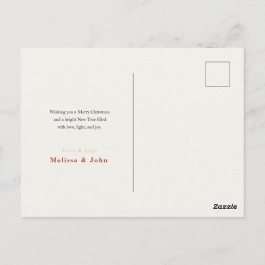 Elegant Merry Christmas Greeting Card Postkarte (Rückseite)