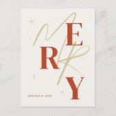 Elegant Merry Christmas Greeting Card Postkarte (Vorderseite)