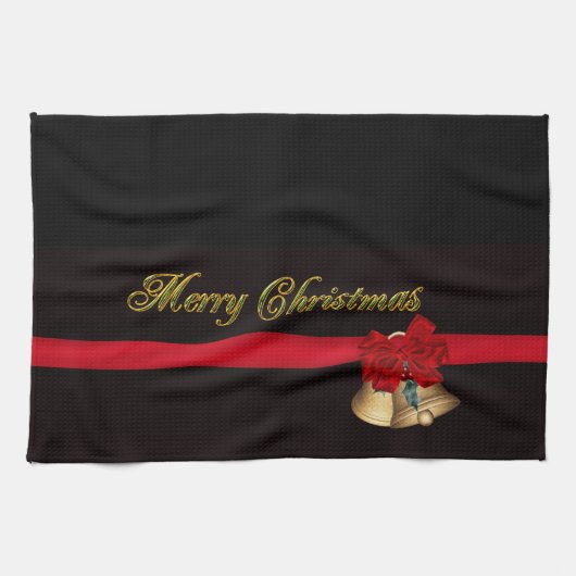 Elegant Merry Christmas Handtuch (Horizontal)