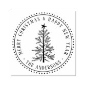 Elegant Merry Christmas & Happy New Year Permastempel (Design)