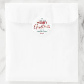 Elegant Merry Christmas & Happy New Year Runder Aufkleber (Tasche)
