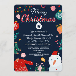 Elegant Merry Christmas Holiday Greeting Card Einladung