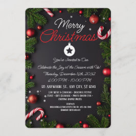 Elegant Merry Christmas Holiday Greeting Card Einladung
