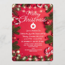 Elegant Merry Christmas Holiday Greeting Card Einladung