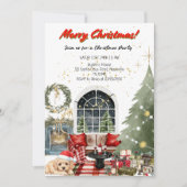 Elegant Merry Christmas Holiday Party Einladung (Vorderseite)