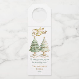 Elegant Merry Christmas Holiday Tree Favor Tags Flaschenanhänger