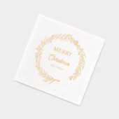 Elegant Merry Christmas Holly Wreath Servietten Mit Folie (Links)