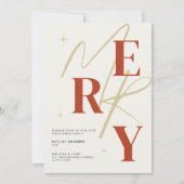 Elegant Merry Christmas Invitation Typography Einladung (Vorderseite)