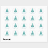 Elegant Merry Christmas | Luxe Aqua Mint Custom Runder Aufkleber (Blatt)