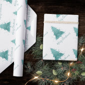 Elegant Merry Christmas | Luxe Aqua Mint Spritzer Geschenkpapier