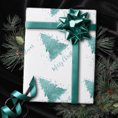Elegant Merry Christmas | Luxe Aqua Mint Spritzer Geschenkpapier