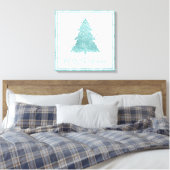 Elegant Merry Christmas | Luxe Aqua Mint Spritzer Leinwanddruck (Insitu (Schlafzimmer))
