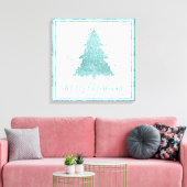 Elegant Merry Christmas | Luxe Aqua Mint Spritzer Leinwanddruck (Insitu (Wohnzimmer))