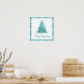 Elegant Merry Christmas | Luxe Aqua Mint Spritzer Poster (Küche)