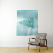 Elegant Merry Christmas | Luxe Aqua Mint Spritzer Wandteppich (Beispiel)