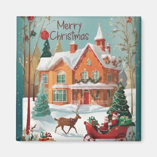 Elegant Merry Christmas Magnet (Vorne)