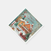 Elegant Merry Christmas Paper Party Serviette (Ecke)