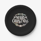 elegant Merry Christmas Pappteller (Vorderseite)