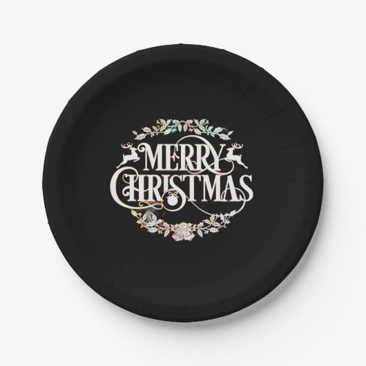 elegant Merry Christmas Pappteller (Vorderseite)