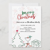 Elegant Merry Christmas Party - Festive Holiday  Einladung (Vorderseite)