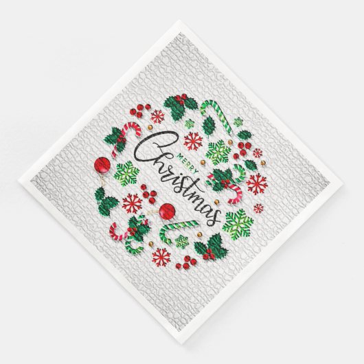 Elegant Merry Christmas Party Serviette (Ecke)