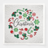 Elegant Merry Christmas Party Serviette (Vorderseite)