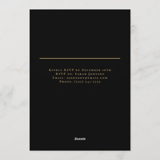 Elegant Merry Christmas Personalized Invitation Einladung (Rückseite)