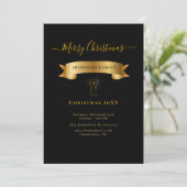 Elegant Merry Christmas Personalized Invitation Einladung (Stehend Vorderseite)