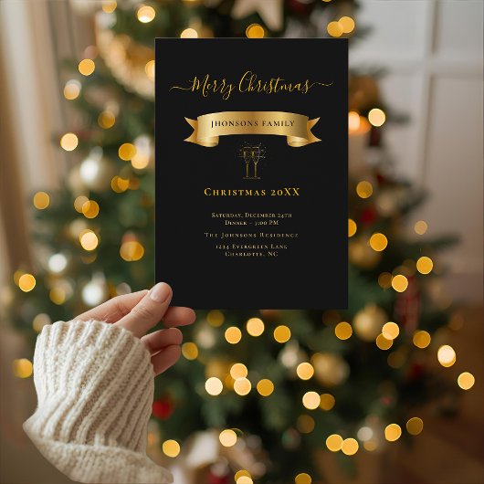 Elegant Merry Christmas Personalized Invitation Einladung