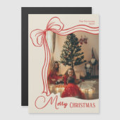 Elegant Merry Christmas Photo Magnetic Card Magnetkarte (Vorne/Hinten)