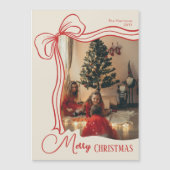 Elegant Merry Christmas Photo Magnetic Card Magnetkarte (Vorderseite)