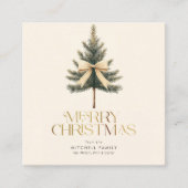 Elegant Merry Christmas Pine Tree Bow Family Begleitkarte (Vorderseite)