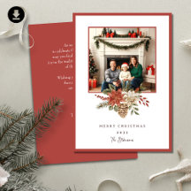 Elegant Merry Christmas Poinsettia Foto