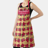 Elegant Merry Christmas Poinsettia Personalize Schürze (InSitu)