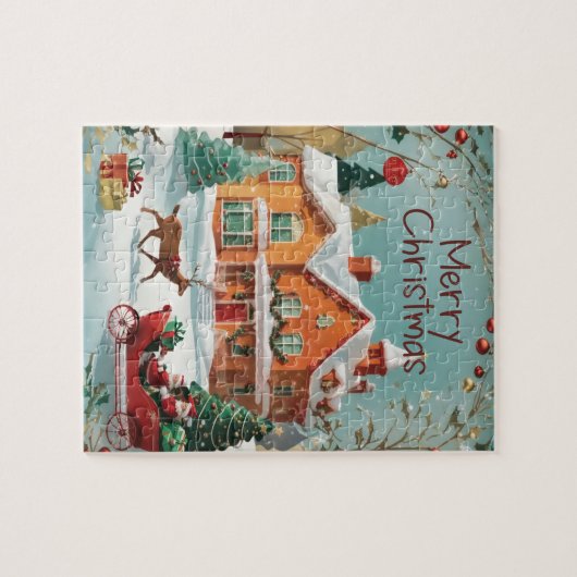 Elegant Merry Christmas Puzzle (Horizontal)