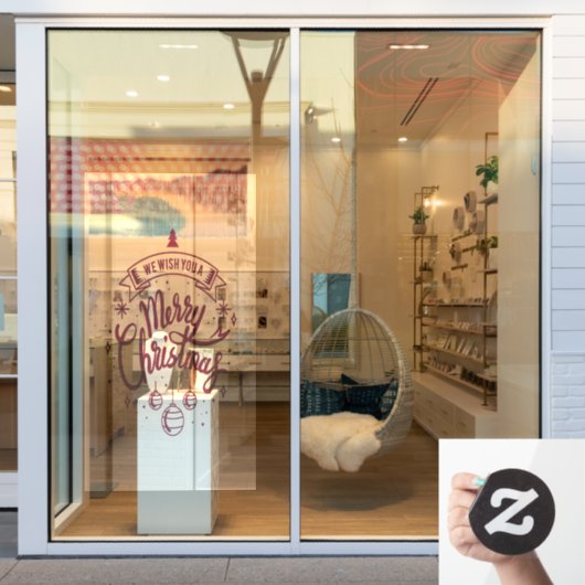 Elegant Merry Christmas Red Balls Window Cloning Fensteraufkleber (Schaufenster)