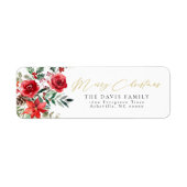 Elegant Merry Christmas Return Address Labels (Vorne)